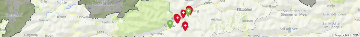 Kartenansicht für Apotheken-Notdienste in der Nähe von Wiesing (Schwaz, Tirol)